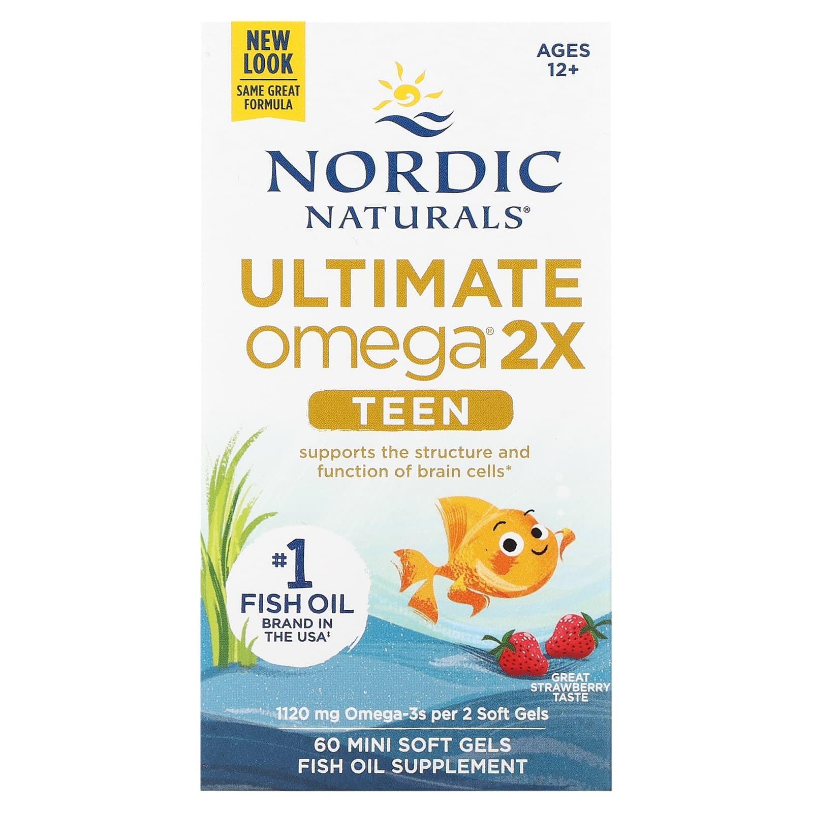 Nordic Naturals Ultimate Omega 2X Teen Mini Soft Gels, 60 ct