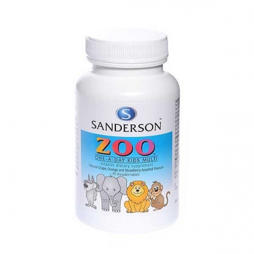 Sanderson 儿童复合维生素 咀嚼片 适合2-12岁的儿童 维持营养均衡 Zoo One-A-Day Kids Multi 90粒