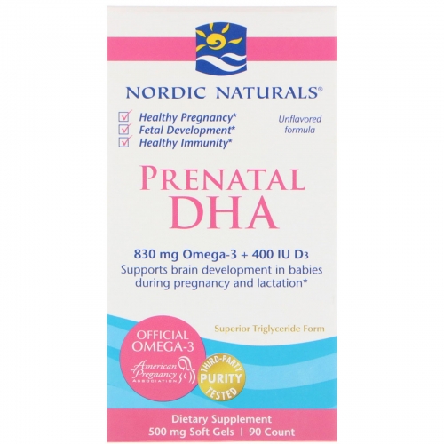 Nordic Naturals 挪威小鱼 孕妇DHA 鱼油 软胶囊 90粒 Prenatal DHA...