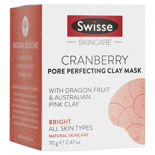 Swisse 蔓越莓毛孔收缩矿物质泥清洁面膜 Cranberry Pore Perfecting Clay Mask 70g