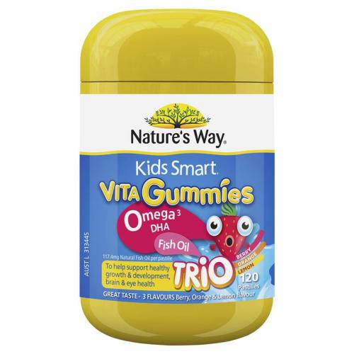 佳思敏 儿童鱼油软糖  (DHA) 34mg  60粒  Nature's Way Kids Smart Fish Oil Trio