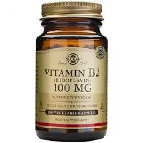 Solgar 维生素B2 Vitamin B2 (Riboflavin) 100mg 100 Vegatable Capsules