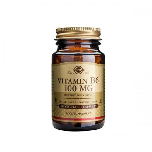 Solgar 维生素B6 100粒 Vitamin B6 Vegetable Capsules 100 mg 100 vc