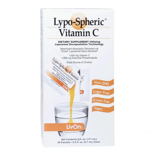 LIVON LABORATORIES 纳米包膜 脂质体 维生素C Lypo-Spheric Vitamin C 30pkts - 5.7ml each