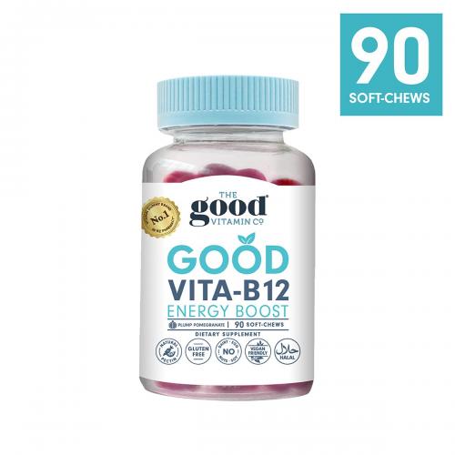 The Good Vitamin CO. GOOD 成人维生素B12  能量提升软糖 (石榴味) 清真认证 VITA-B12 Energy Boost 90 soft-chews