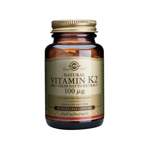 Solgar 维生素K2 维他命K2 Vitamin K2 100 mcg 50 Vegetable Capsules