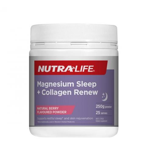 Nutra-Life 纽乐 镁睡眠 胶原蛋白粉 梅子味 Nutra-Life Magnesium Sleep + Collagen Renew Powder 250g