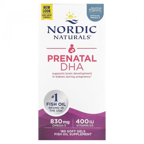 Nordic Naturals 挪威小鱼 孕妇DHA 鱼油 软胶囊 180粒 Prenatal DHA  180 Soft Gels