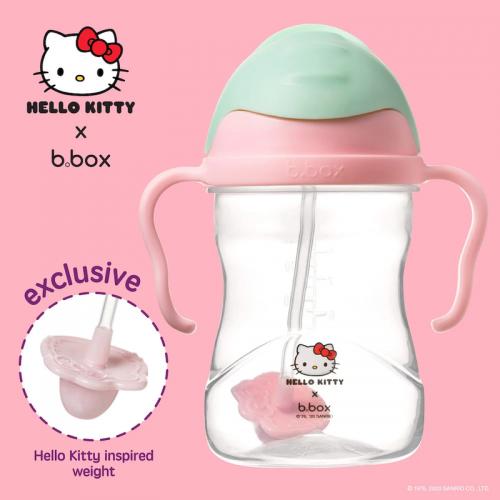 B.box 升级版 宝宝重力杯 学饮杯  适合6个月以上宝宝  Hello Kitty Sippy Cup (Candy Floss)