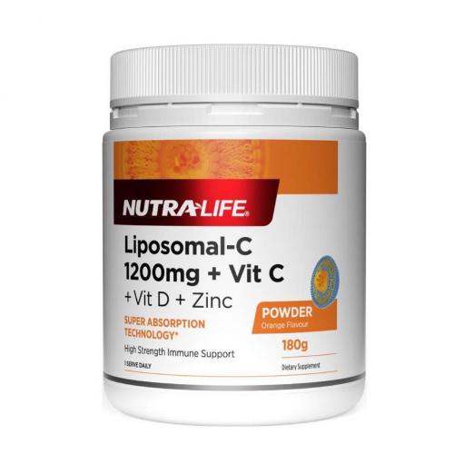 Nutra-Life 纽乐 脂质体维生素C 含维生素D和锌 Liposomal-C 1200mg Vitamin C With Vit D & Zinc Powder 180g