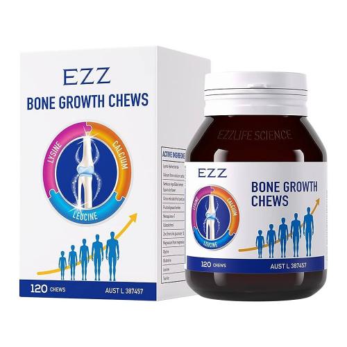 EZZ 骨乐咀嚼片 成长丸 咀嚼片 赖氨酸助成长 3-18岁适用 120粒 EZZ Bone Gro...